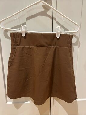 Brown Mini Skirt - Women's Casual A-Line